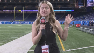 Video thumbnail for video titled MHSAA Football Finals End of Game Sideline Report