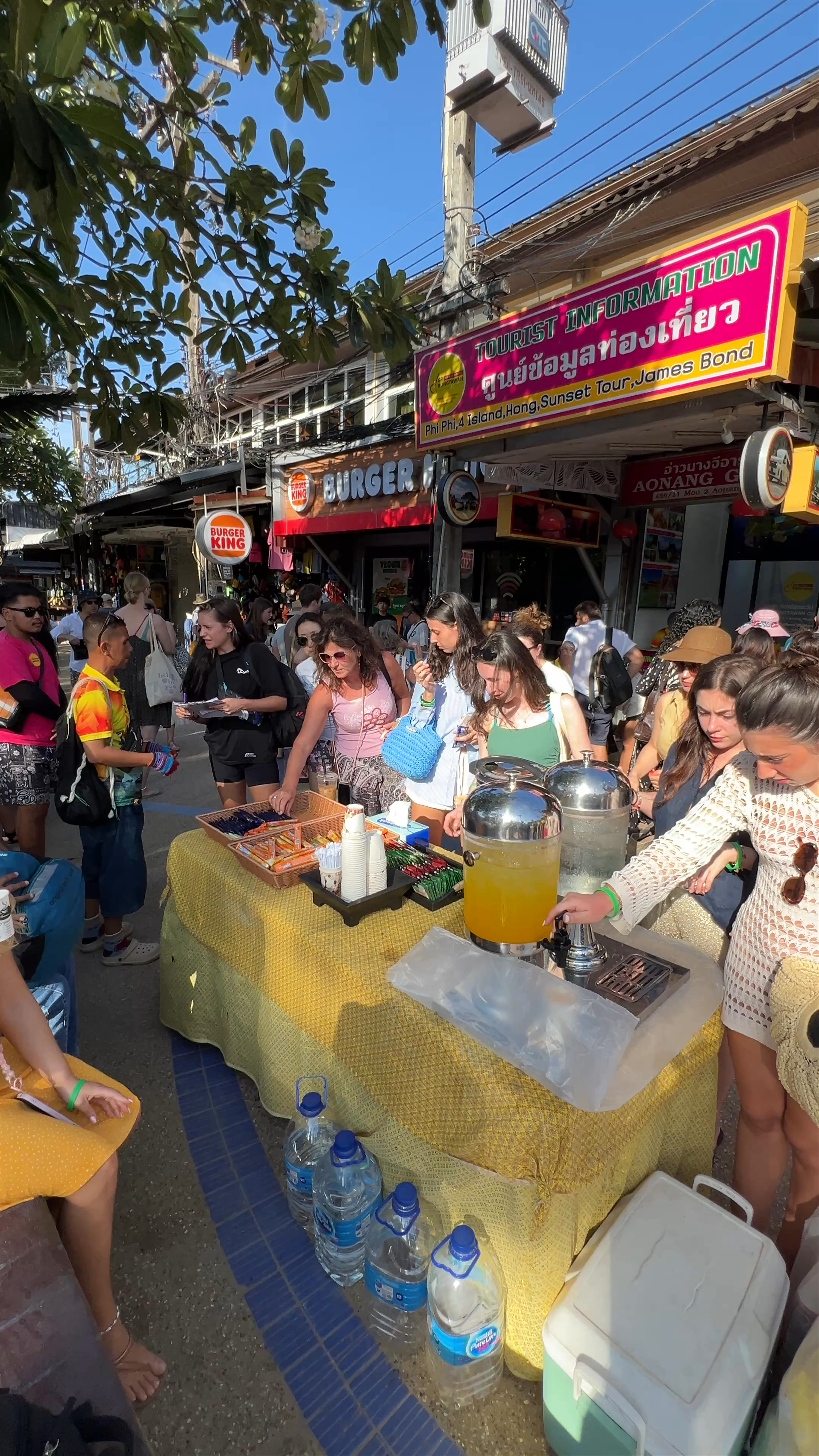 Vibrant Street Market Scene in Ao Nang, Krabi, Thailand