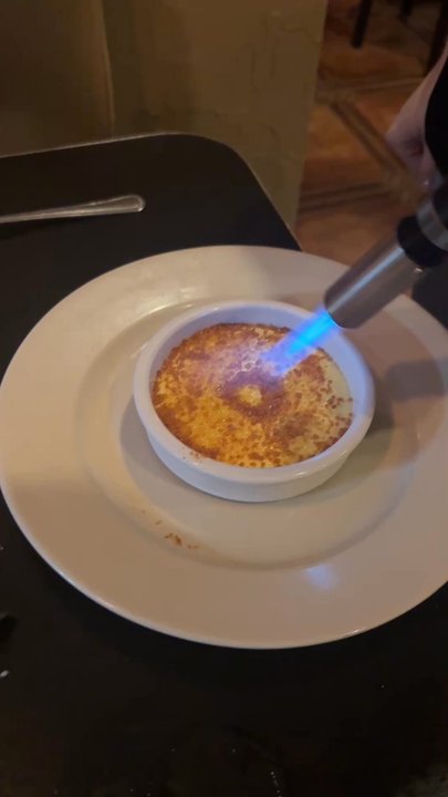 Amore Pasta & Pizza The Colony - Table side flamed crème brulet! AMAZING and fun experience for dessert - Pizza Near Me - The Colony, Texas