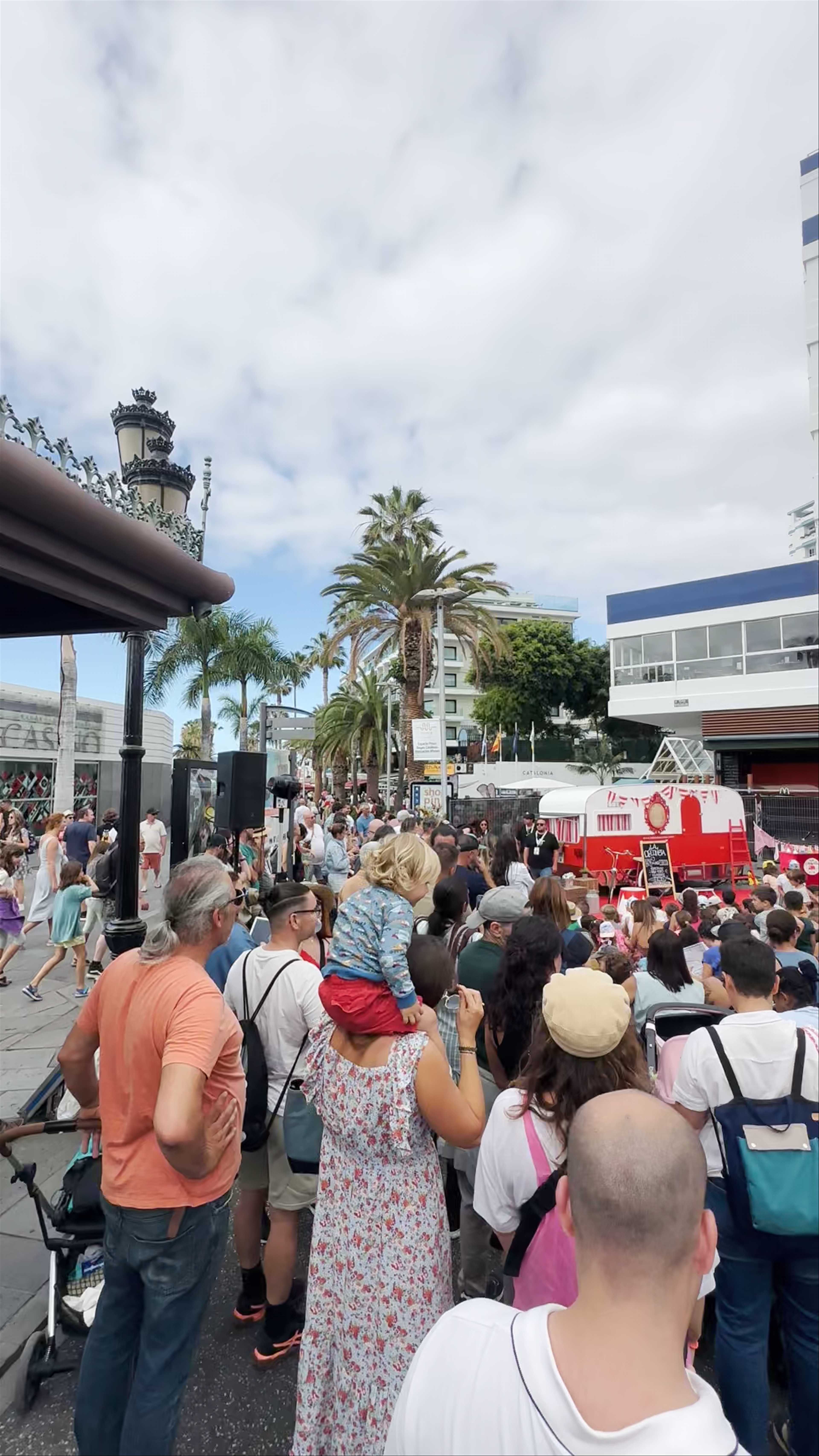 Lively Street Festival at Plaza de los Reyes Catolicos in Puerto de la Cruz, Spain