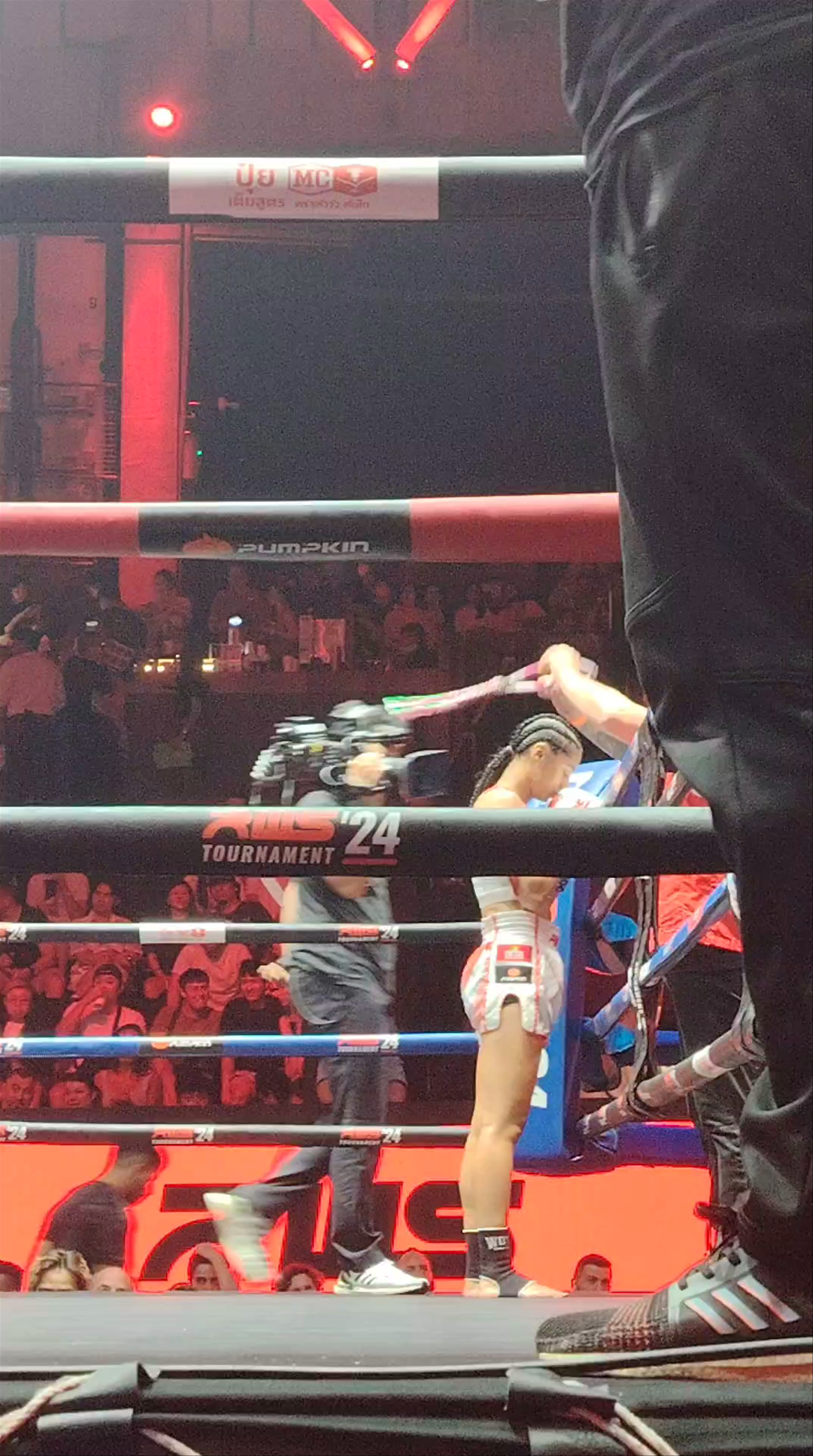 Muay Thai Action at Ratchadamnoen Boxing Stadium Bangkok