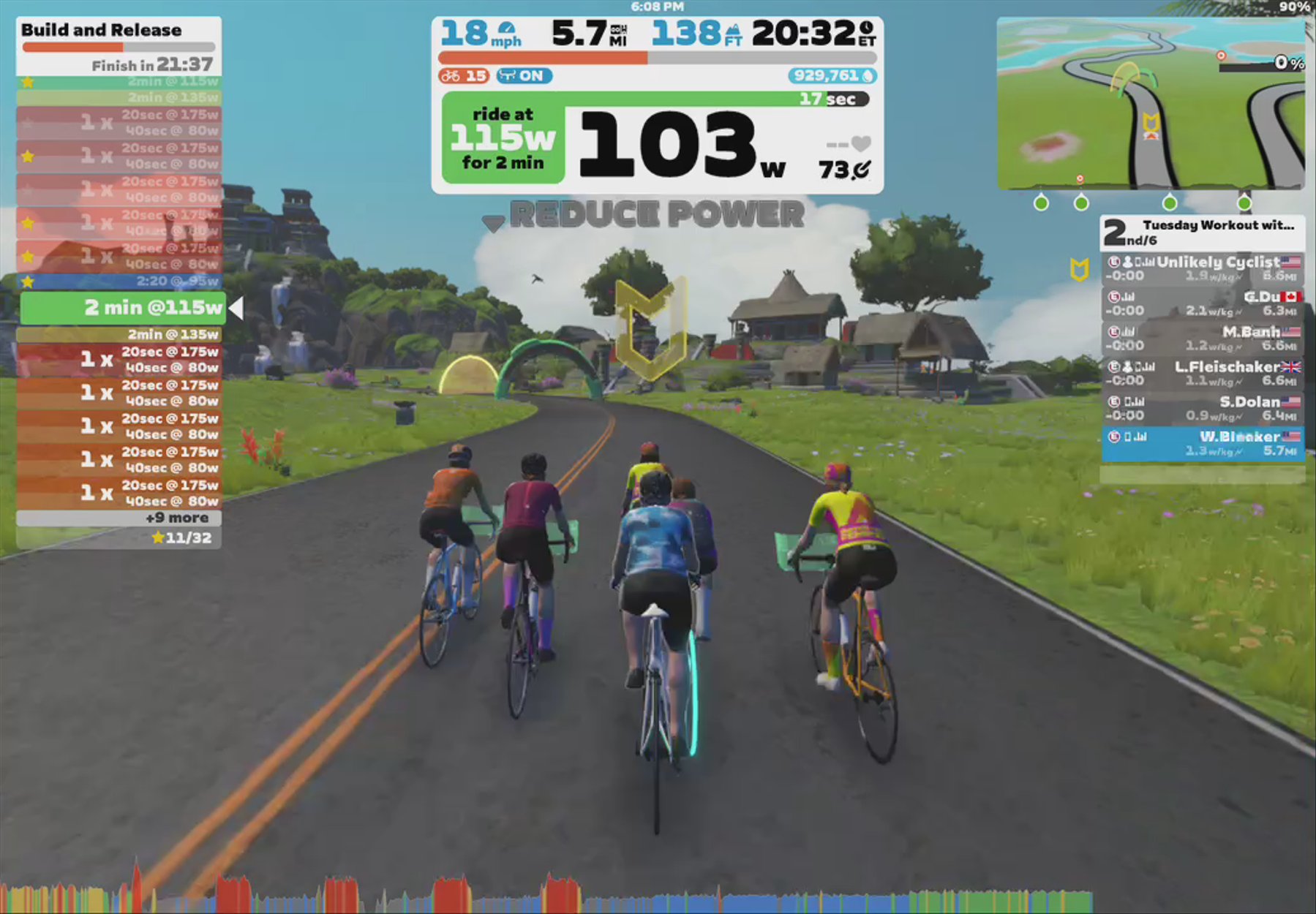 Zwift - Group Workout: Tuesday Workout with TUC on Temple Trek in Watopia