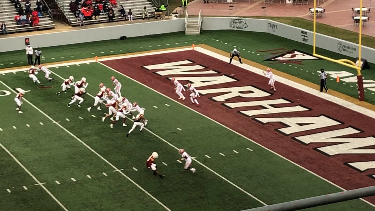 Malone Stadium - 11/28/20. Saturday. Late afternoon. Warhawks vs. Louisiana Ragin' Cajuns. 52 degrees. Cajuns punting from their own end zone. - Stadiums & Arenas Near Me - Monroe, Louisiana