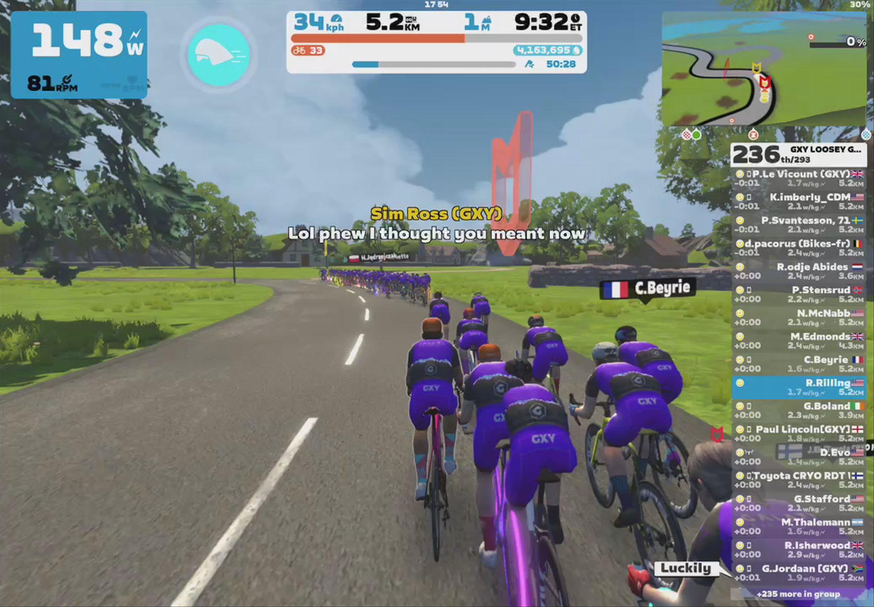 Zwift - Group Ride: GXY LOOSEY GOOSEY [1.6-2.0WKG] CAT D (D) on R.G.V. in France