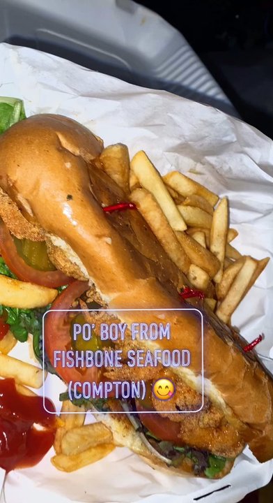 Fishbone Seafood - Shrimp Po' Boy from Fishbone Seafood - Seafood Near Me - Compton, California