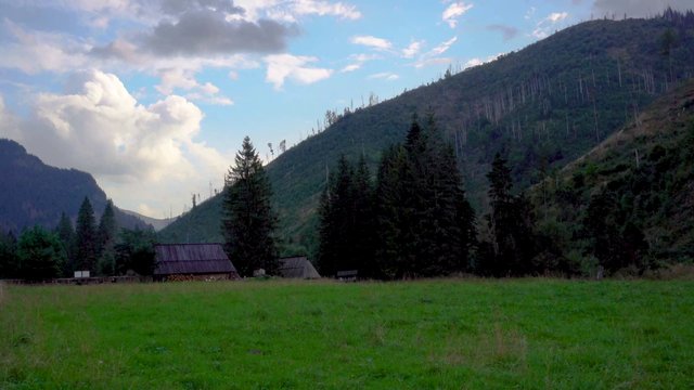 Timelapse of a house in the mountains 