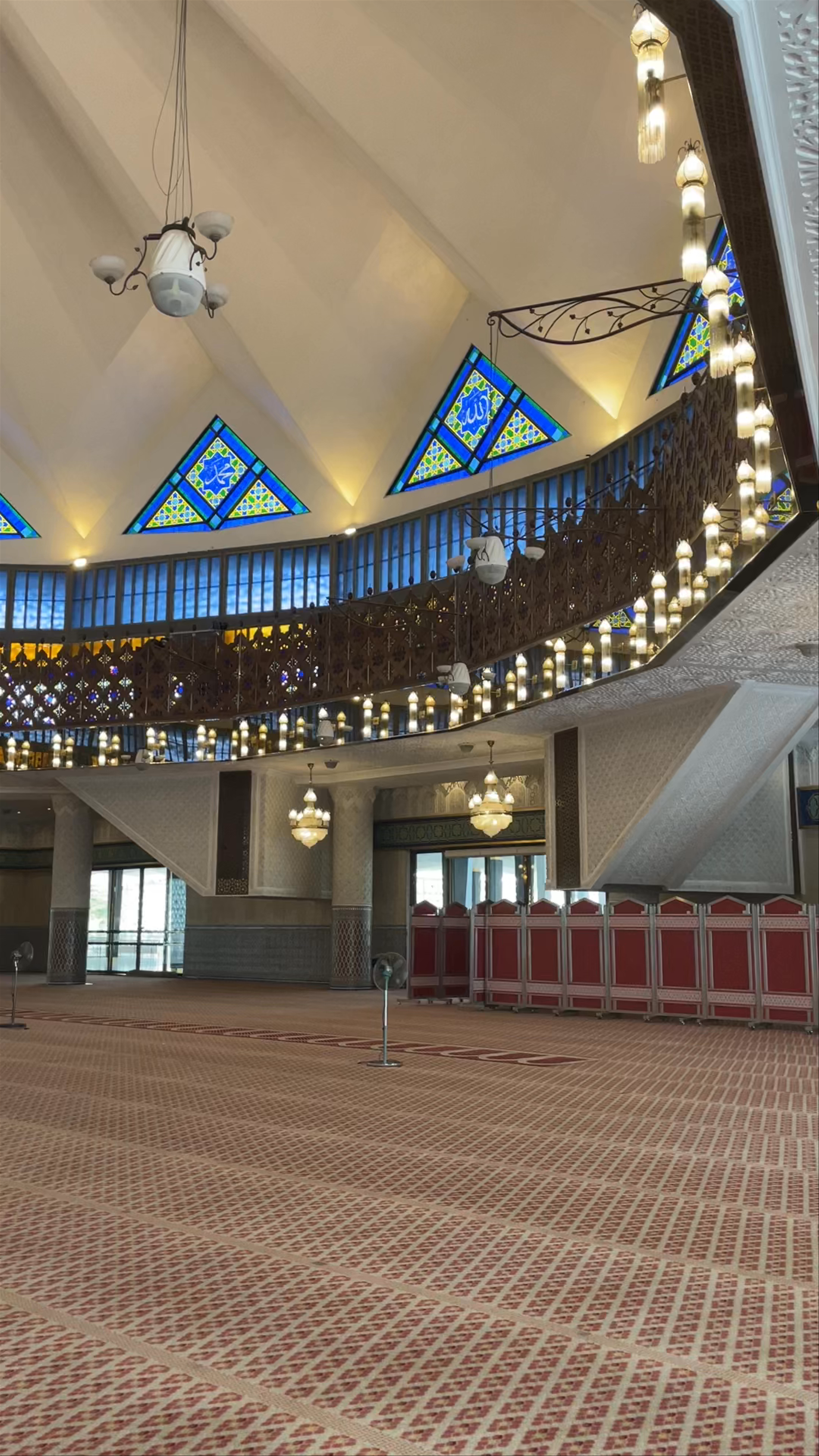 Majestic Interior of the National Mosque of Malaysia in Kuala Lumpur