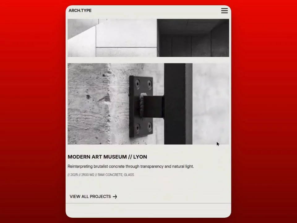 Just updated the hero of my template Arch.type. What do you think ?