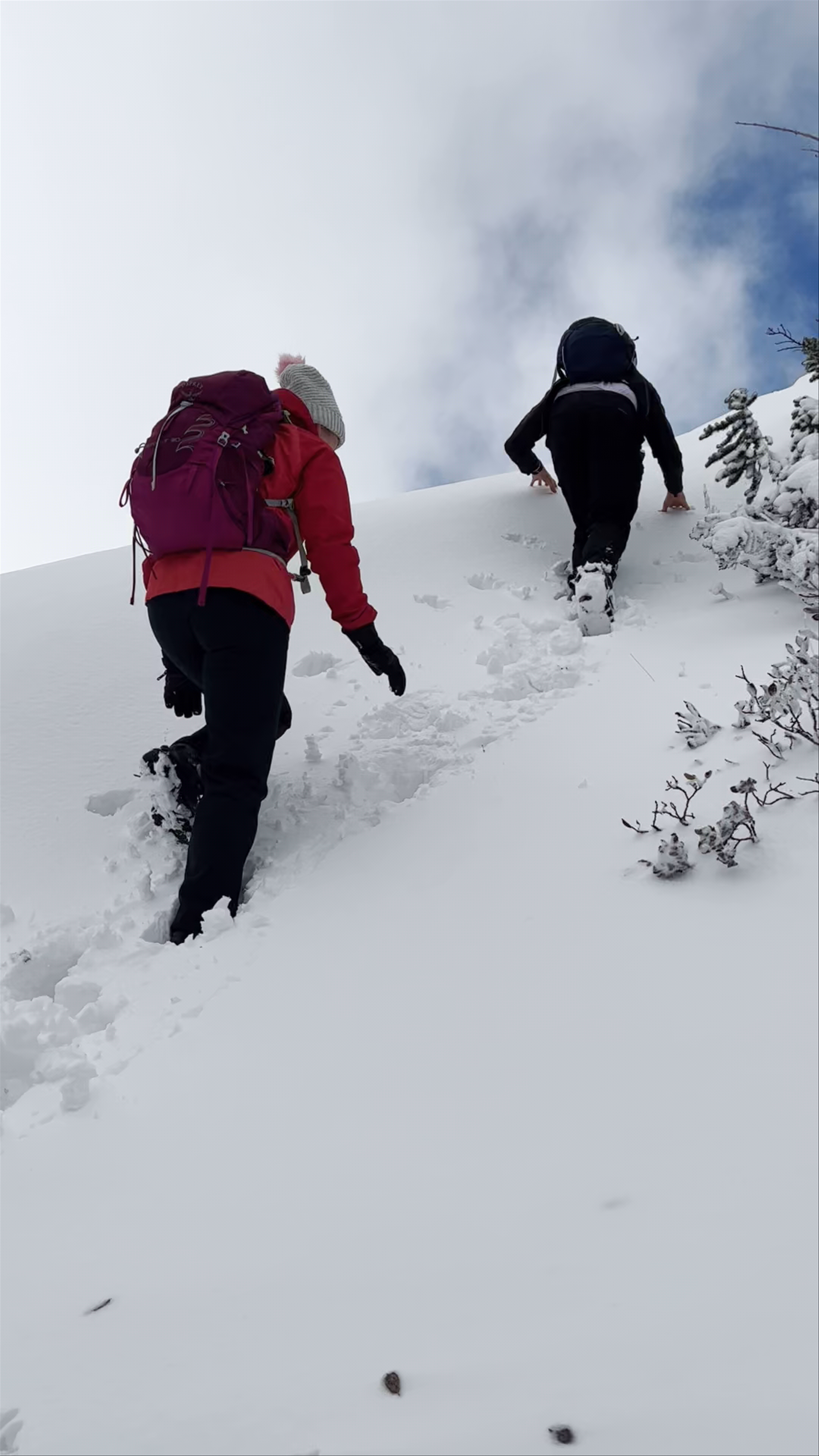 Winter Hiking Adventure at Bourgeau Lake, Alberta