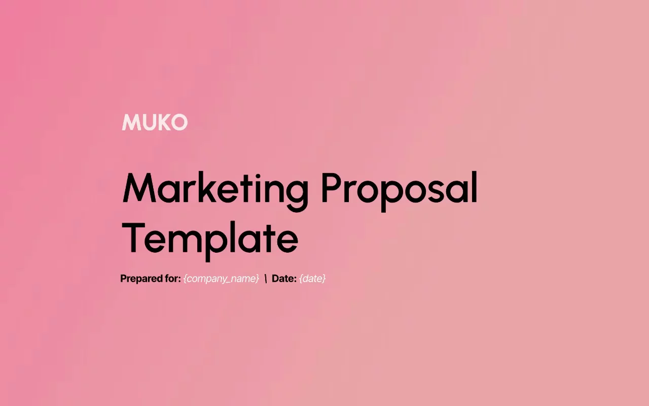 Preview of Marketing Proposal Template