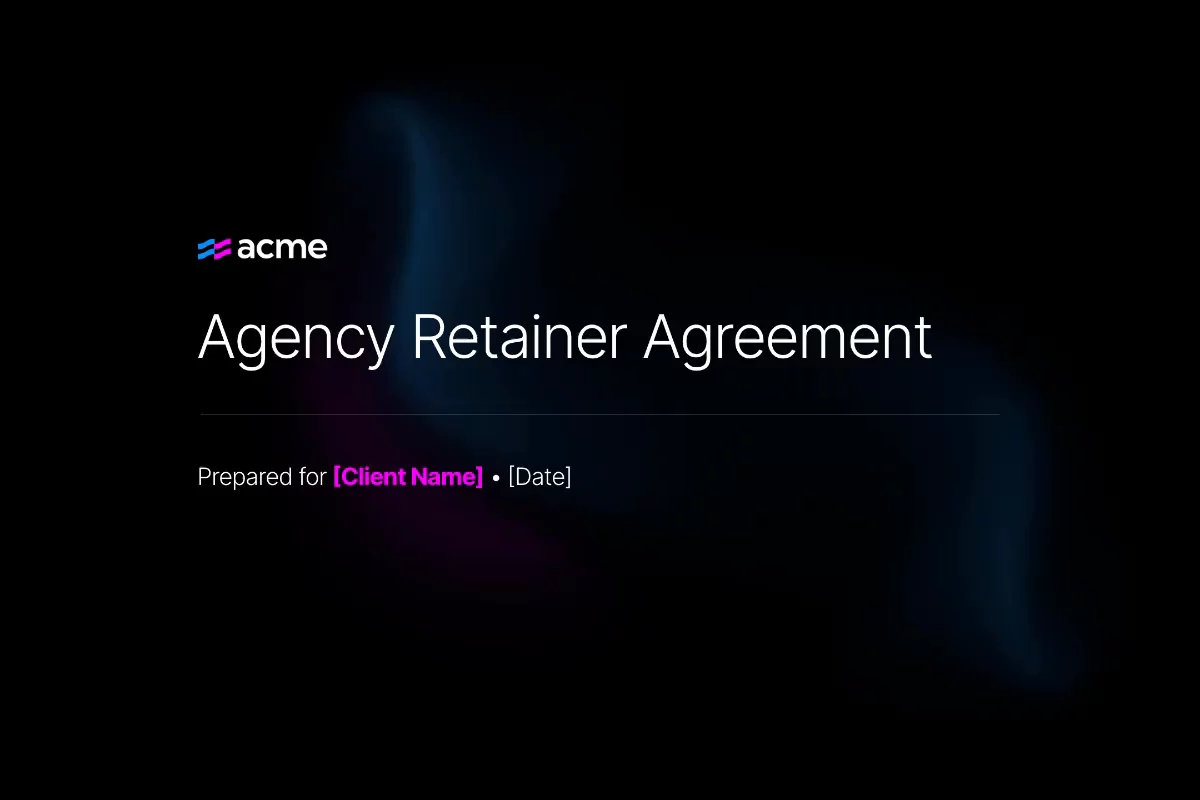 Preview of Agency Retainer Agreement Template With Recurring Payments