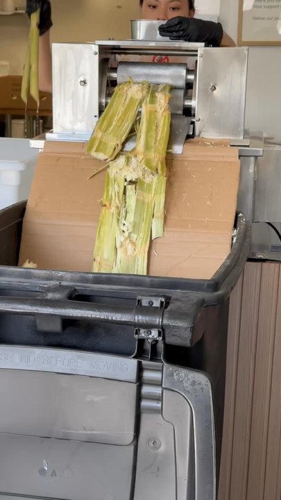 Sugarmama Sugarcane - Sugarcane pressed through the machine - Juice Bars & Smoothies Near Me - Hayward, California