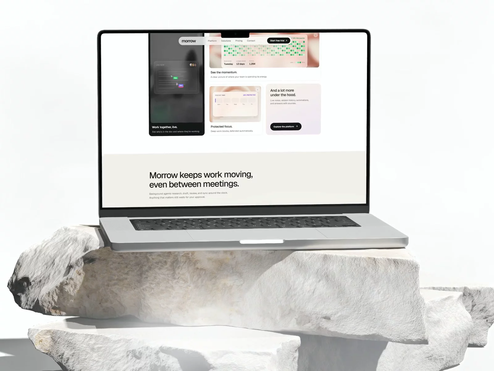 Just launched Morrow on the Marketplace. A Framer template for AI and SaaS startups: six pages ready to launch, animated product visuals built as code components, and a built-in guide that walks you through connecting an AI agent, with prompts for customising the motion.Would love your feedback. Link in the comments.