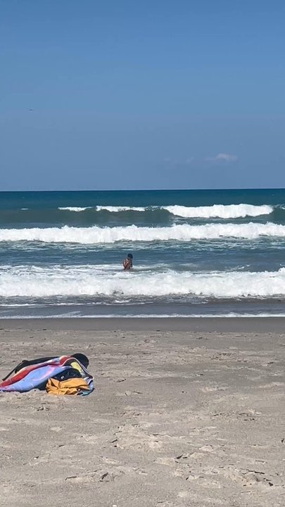 Canova Dog Beach - Waves are medium in strength... great for teens, but maybe too much for small children - Dog Parks Near Me - Indialantic, Florida