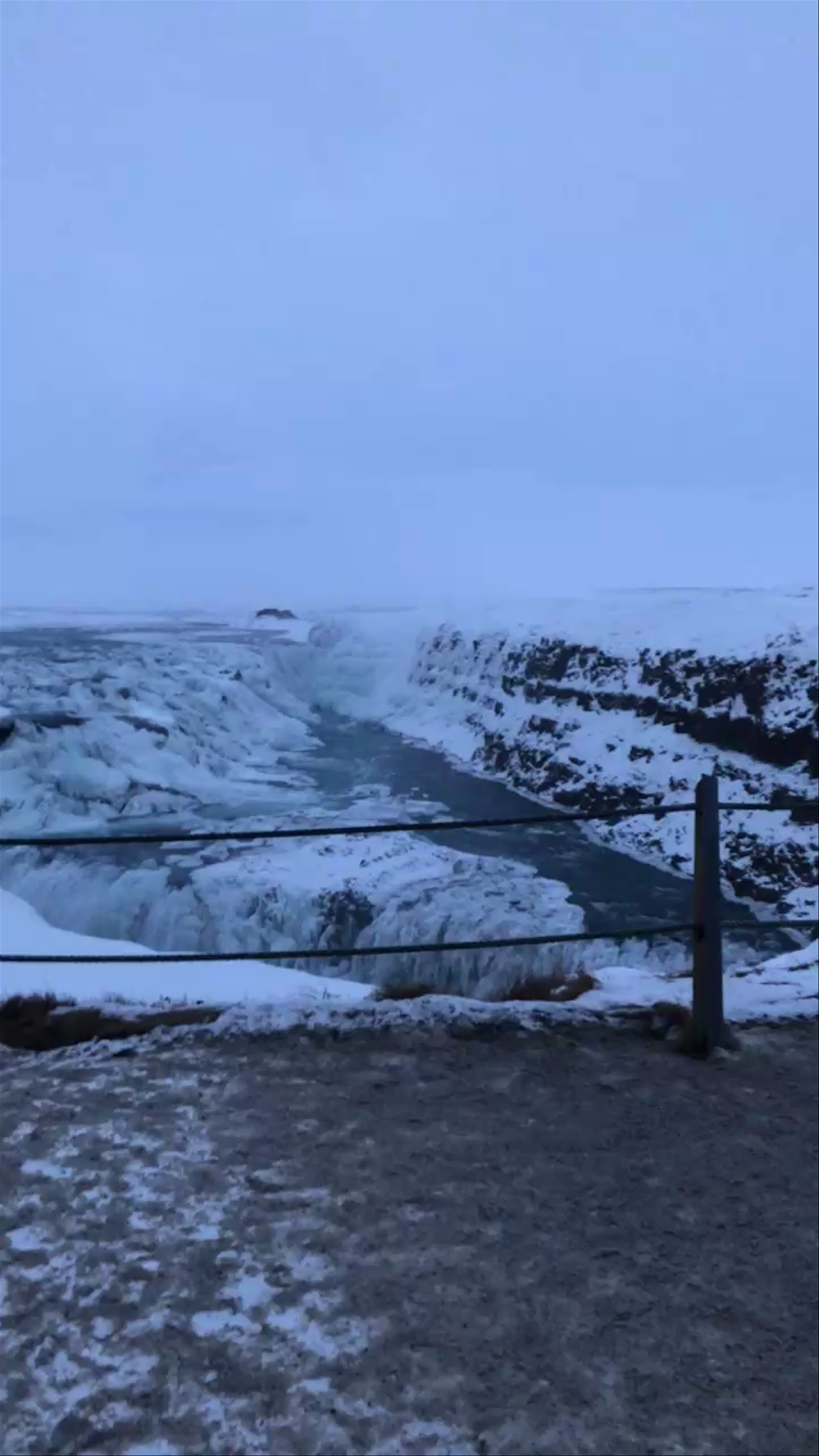 Gullfoss Waterfall Winter Wonderland Lookout