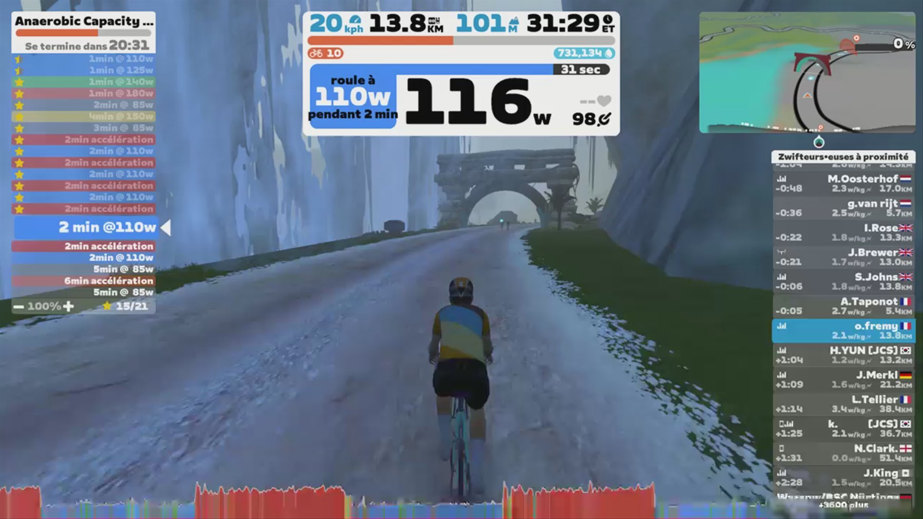 Zwift - Zwift Academy 2019 Semi-Finals Workout #1: Anaerobic Capacity Into VO2 in Watopia