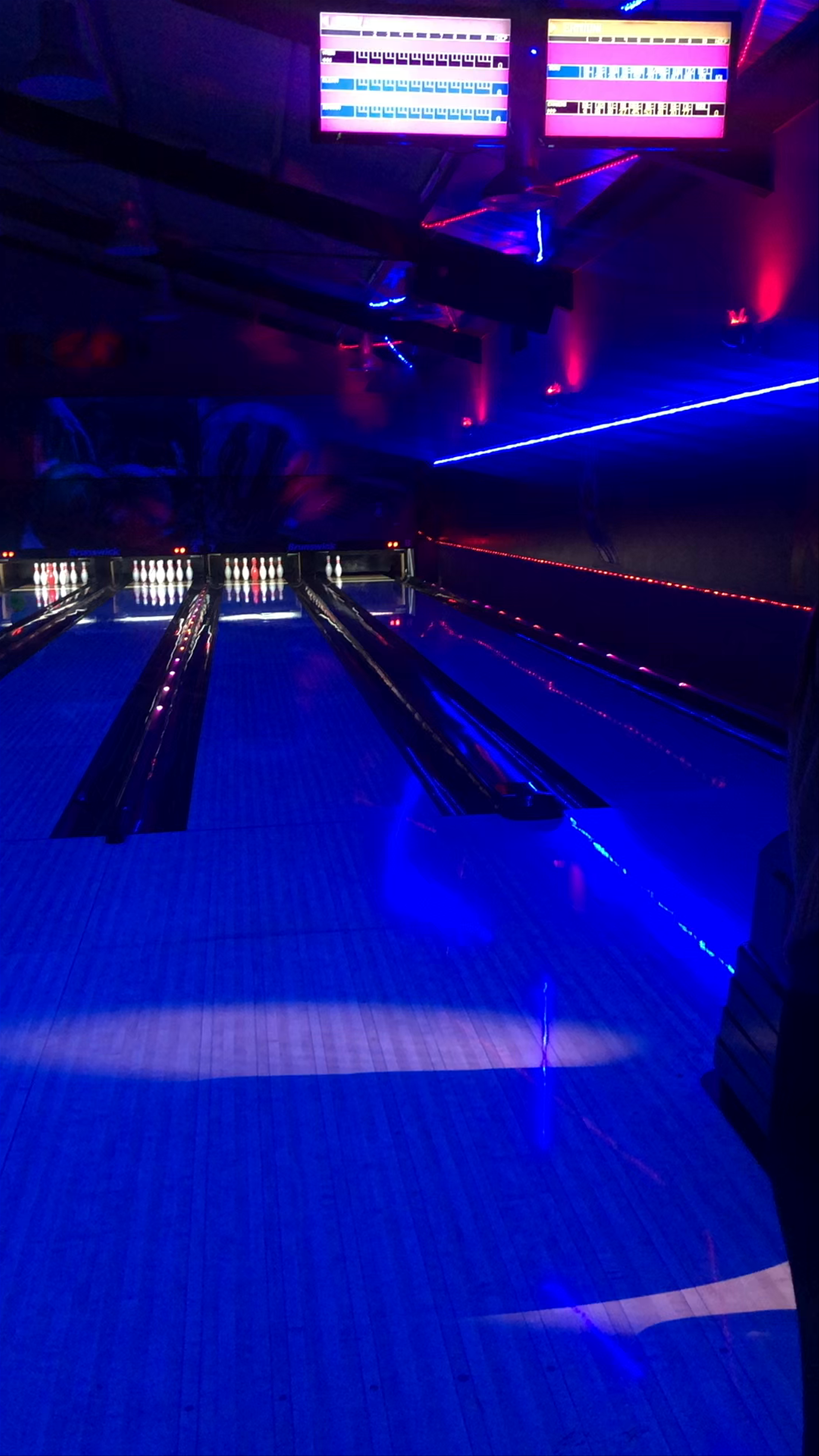 Nighttime Bowling Fun at Blue Red Bowling Club in Agios Dimitrios