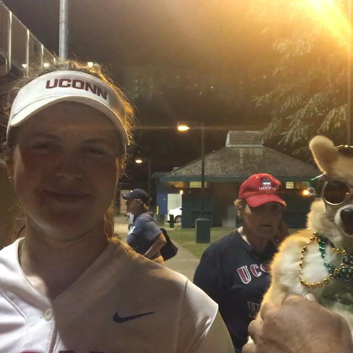 Rainbow Wahine Softball Stadium - Hokulani, the official greeter for the Hawaii Wahini Warriors Softball Team greets a UConn Huskies player, @devcaz20. - Stadiums & Arenas Near Me - Honolulu, Hawaii