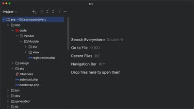 Organize module templates and theme templates in Magento