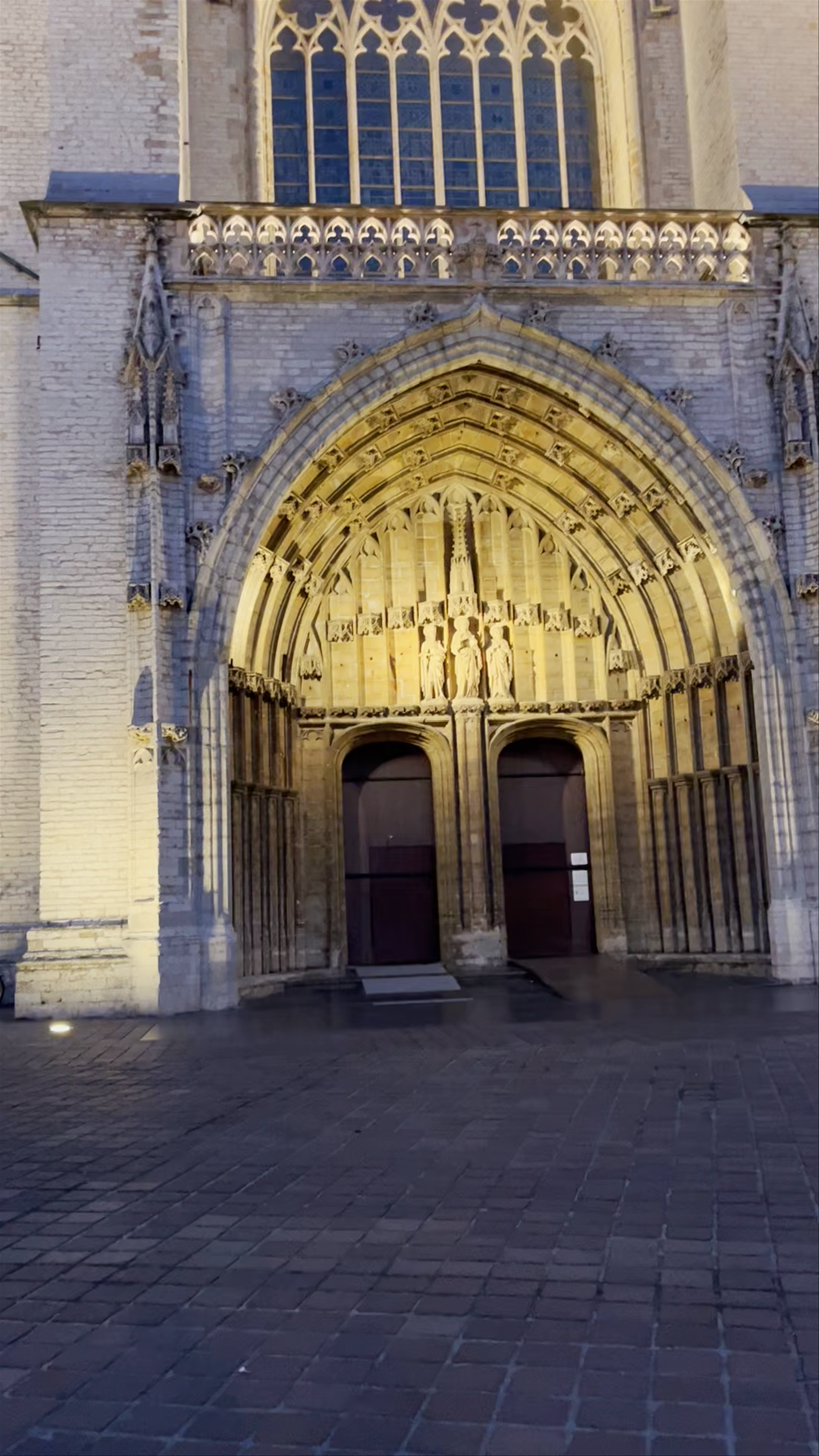 Saint Bavo's Cathedral at Twilight in Ghent, Belgium