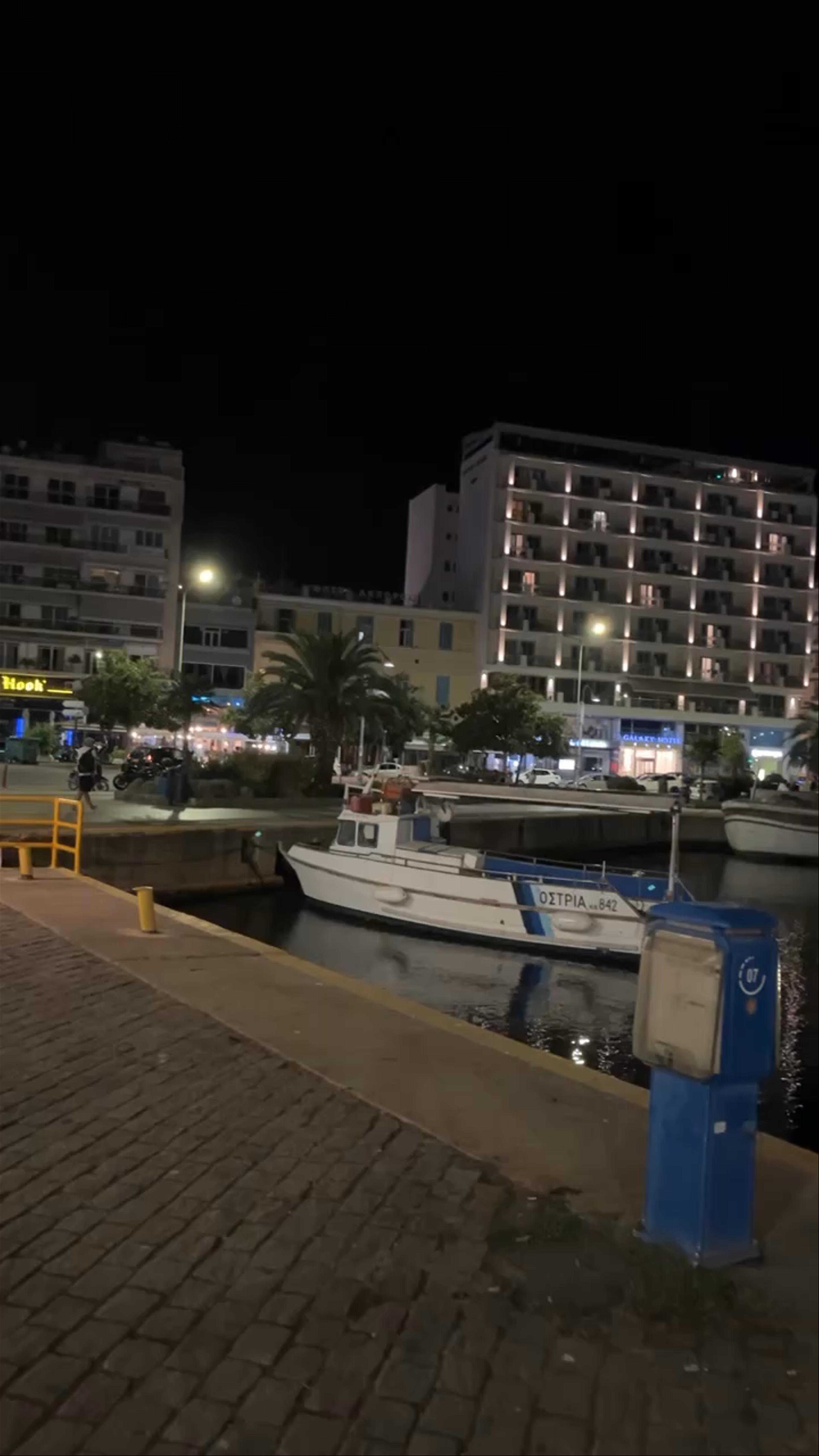 Night Harbor Views in Kavala, Greece