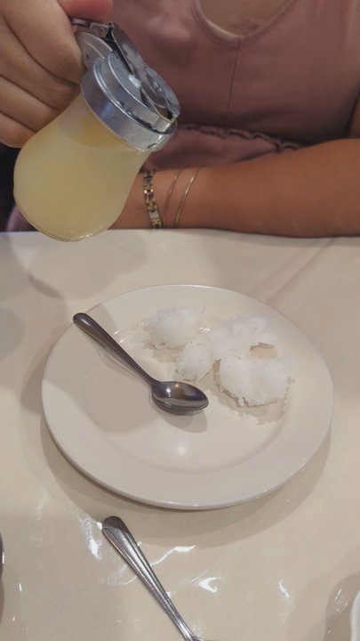 Miraj Healthy Grill - Us making our Faludeh with the lemon and cherry syrups - Persian/Iranian Near Me - Williston Park, New York