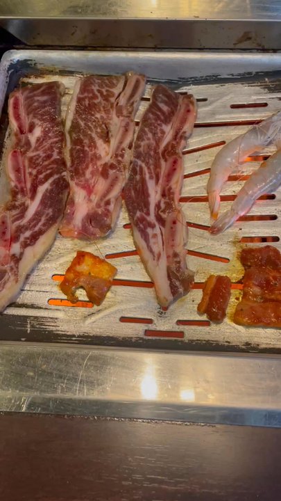 Bon KBBQ - Galbi, shrimp & pork belly. YUM. - Korean Near Me - Plano, Texas