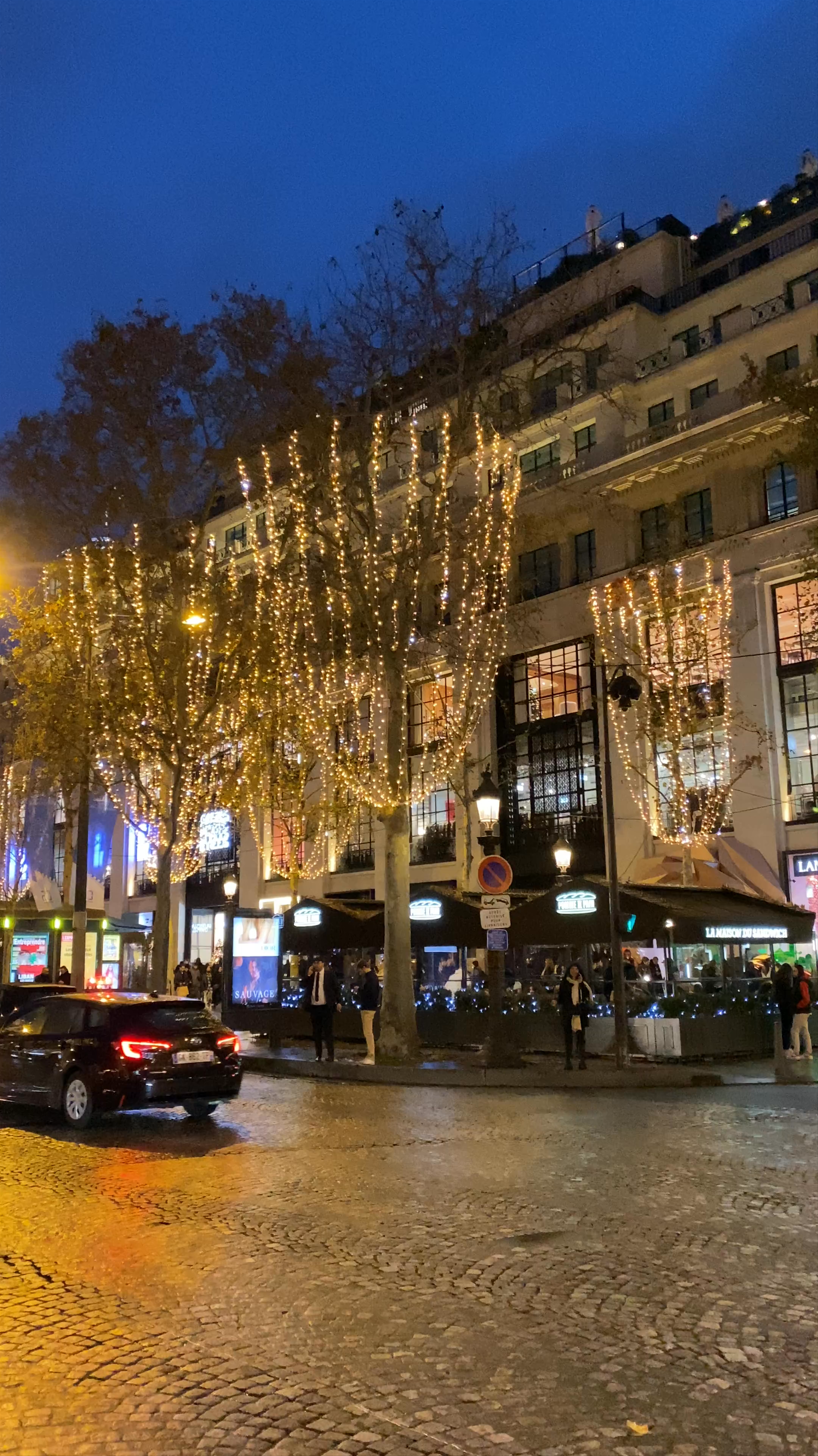 Evening Magic on Avenue des Champs-Élysées at Dior, Paris