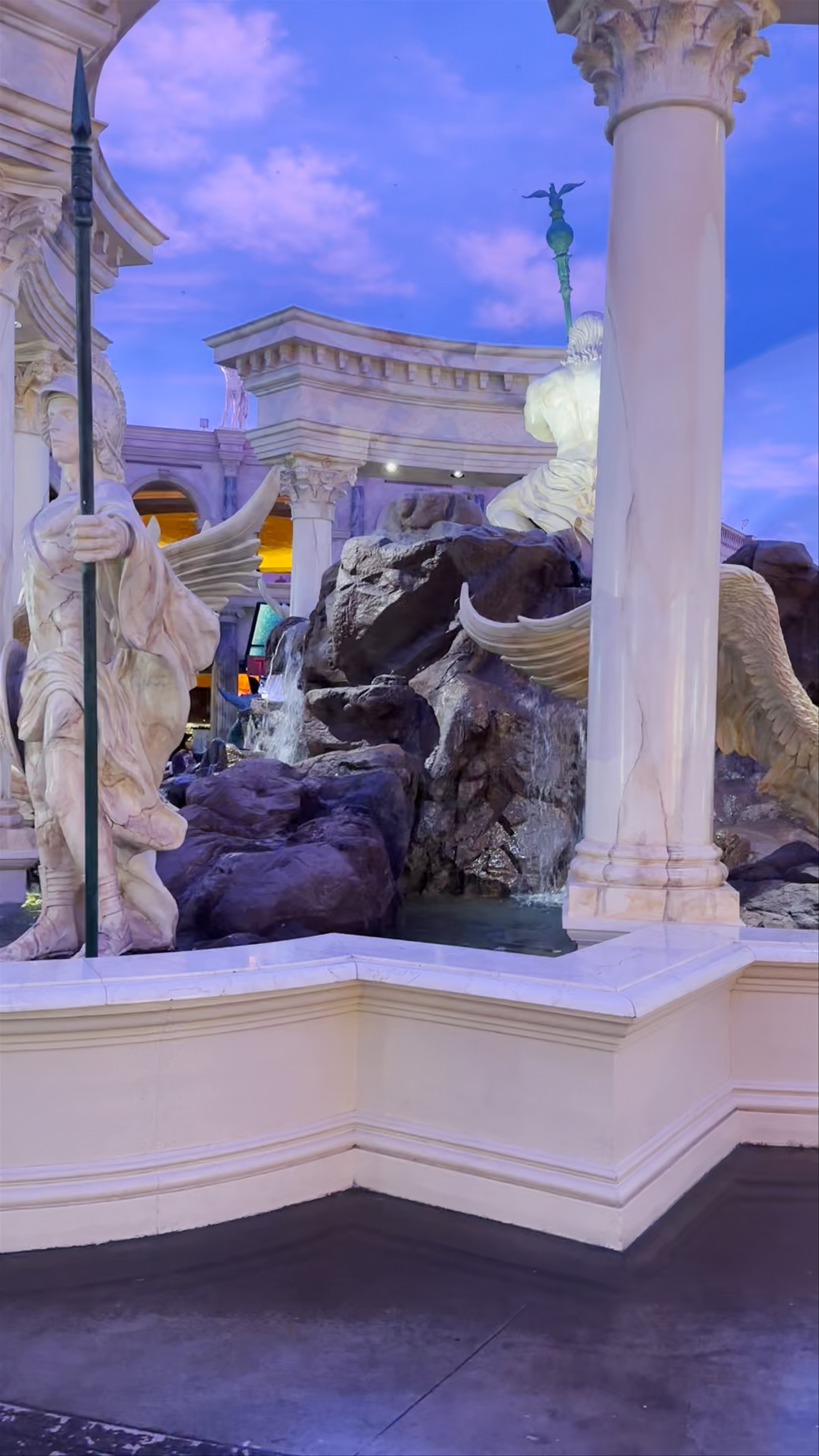 Caesars Palace Fountain of the Gods Evening Ambiance