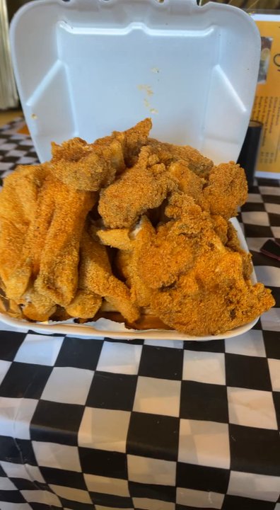 Real fish - Catfish steaks & Buffalo ribs...with all the fixings - Fish & Chips Near Me - England, Arkansas
