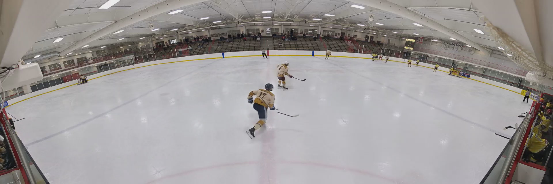 Benjamin Kuhl (Tan #17) - Offensive zone forecheck take-away followed with goal