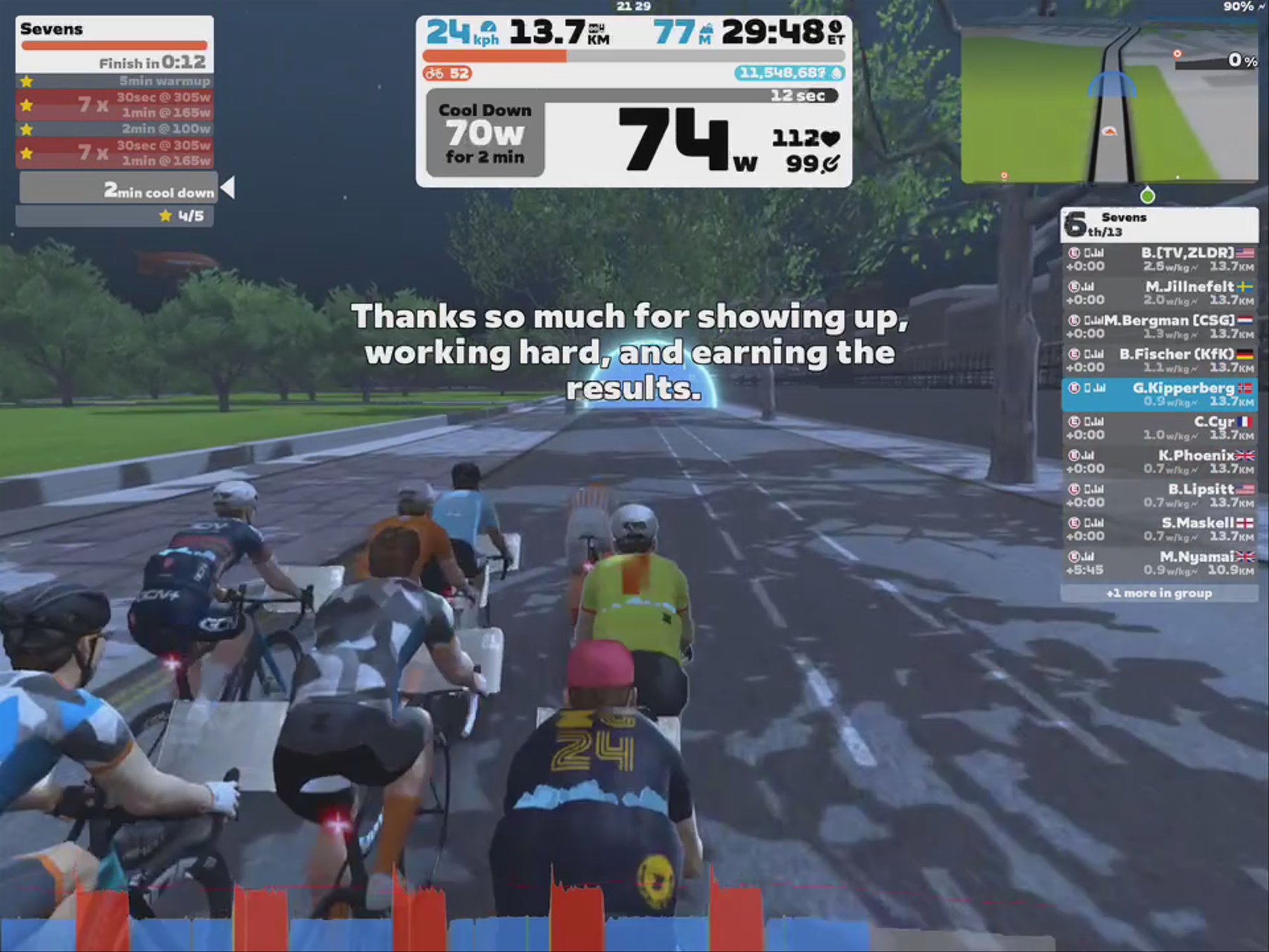 Zwift - Group Workout: Sevens on Classique in London