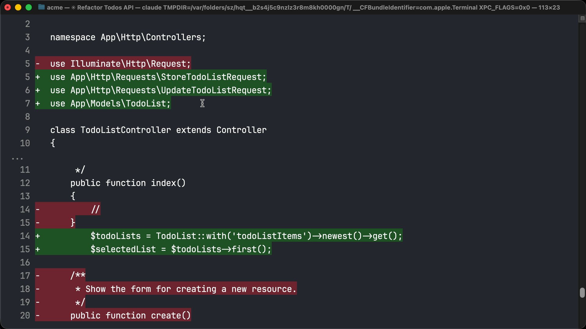Review diffs and changesets in Claude Code