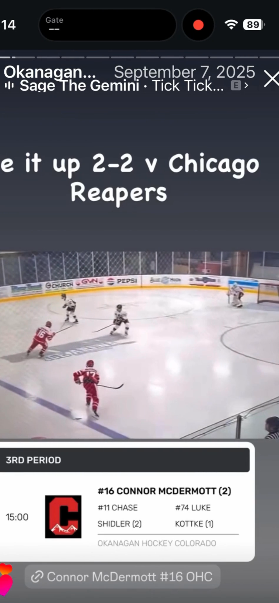 Net Drive + Quick-Release Goal vs Chicago Reapers | Okanagan Hockey Colorado [15U AAA] 2025-26