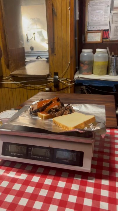 Sam's Bar-B-Que - BBQ Brisket Sandwich on White Bread - Barbeque Near Me - Austin, Texas