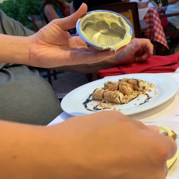 Caffe' da Michele - Rosa from Amalfi serving homemade Tiramisu tableside! Fun n yummy! - Italian Near Me - Estero, Florida