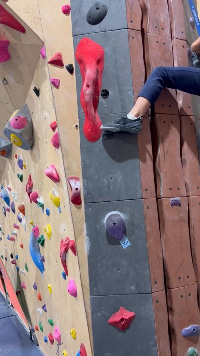 Gravity Lab - Our son using the crack in the wall to climb. It was an interesting variation for Gravity Lab's climbing options. - Rock Climbing Near Me - Durango, Colorado