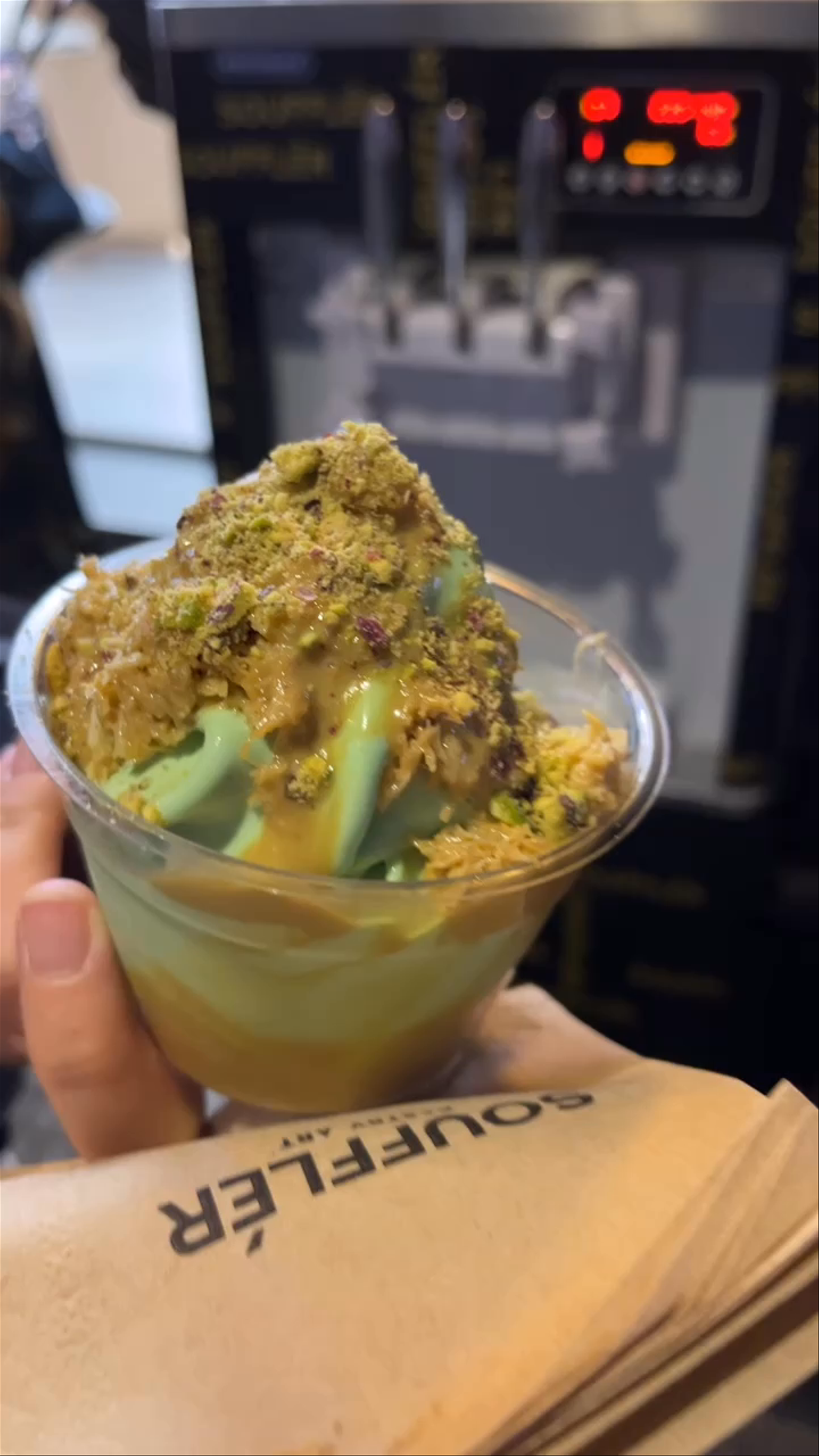 Soufflér Pastry Art: Decadent Pistachio Soft Serve in Thessaloniki