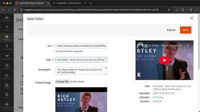 Embed Vimeo or YouTube video URLs within product pages in Magento