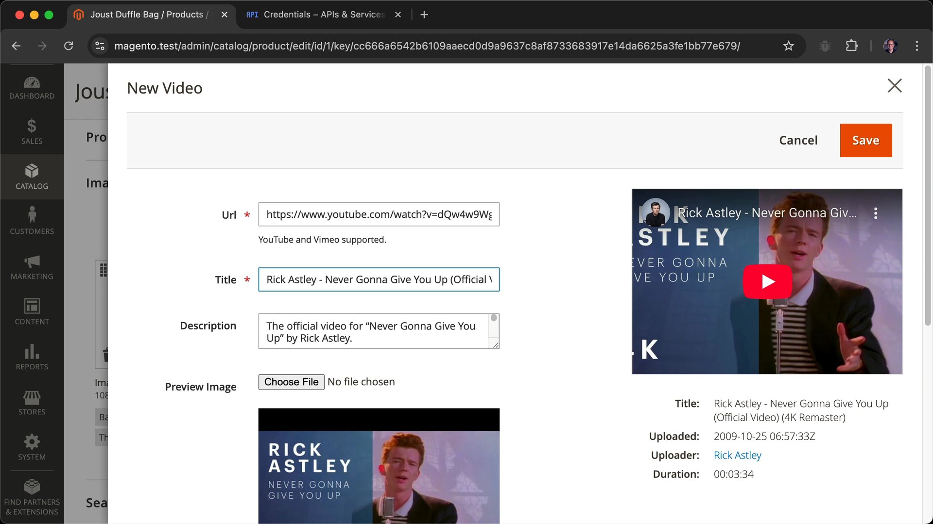 Embed Vimeo or YouTube video URLs within product pages in Magento