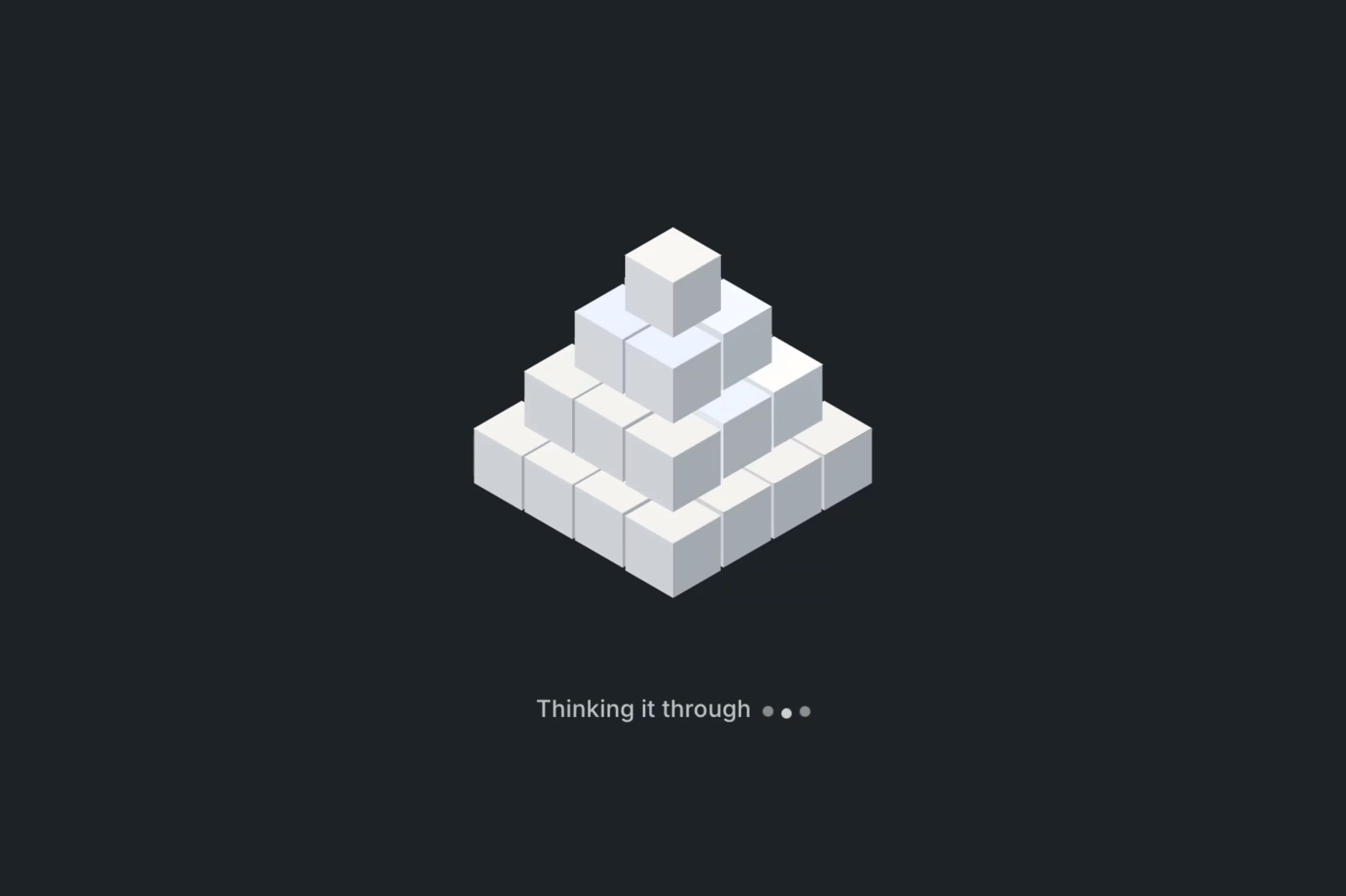Thirty cubes. One thinking loop.Pyramid Loader builds, sends a ripple upward, then takes itself apart and starts again.Click here to support it and copy it for free 🫶