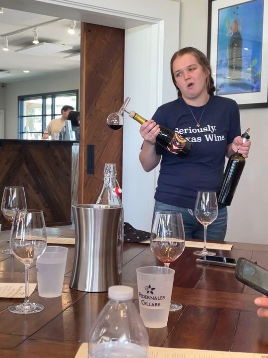 Pedernales Cellars - Cool wine pourer thingy - Wineries Near Me - Stonewall, Texas