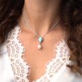 Larimar Pearl Necklace - Alisa 