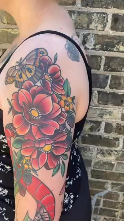 Black Dawn Tattoo - Full sleeve done by Aaron - Tattoo Near Me - Milwaukee, Wisconsin