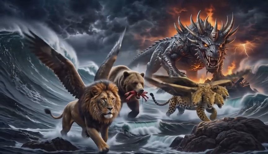 Beasts Rising From the Stormy Sea