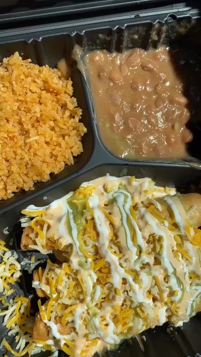 Roll Em Up Taquitos - Combo with 3 potato taquitos (corn), rice and beans - Fast Food Near Me - Los Angeles, California