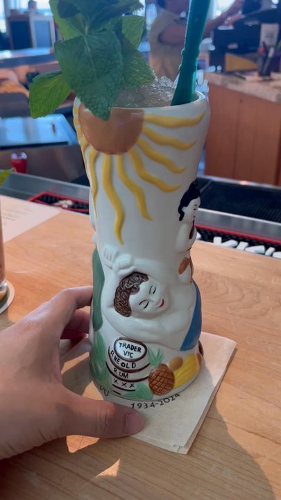 Trader Vics - Full 360 of one of the cups they use for their drinks - Tiki Bars Near Me - San Jose, California