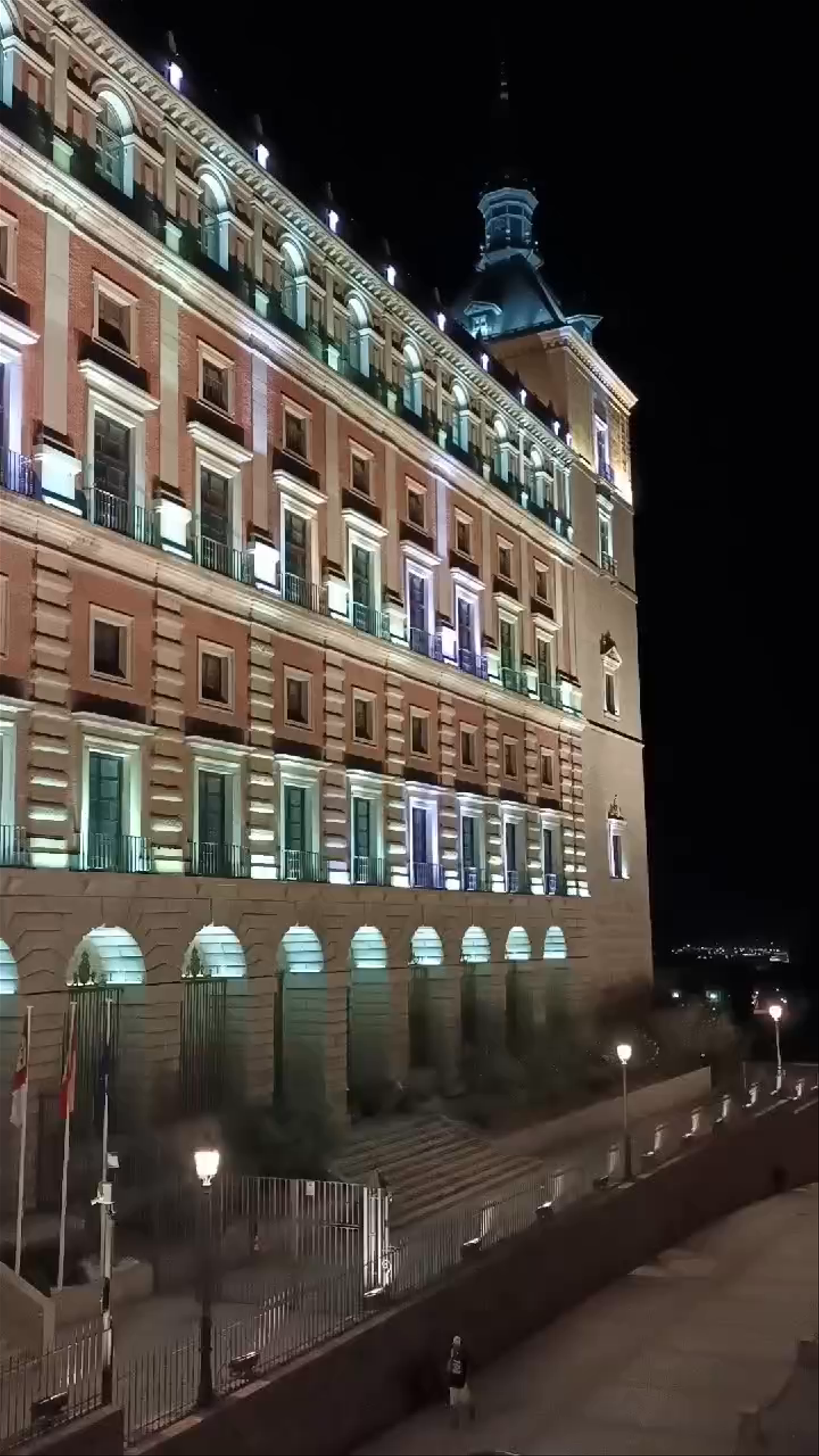 Biblioteca de Castilla-La Mancha Illuminated at Night in Toledo