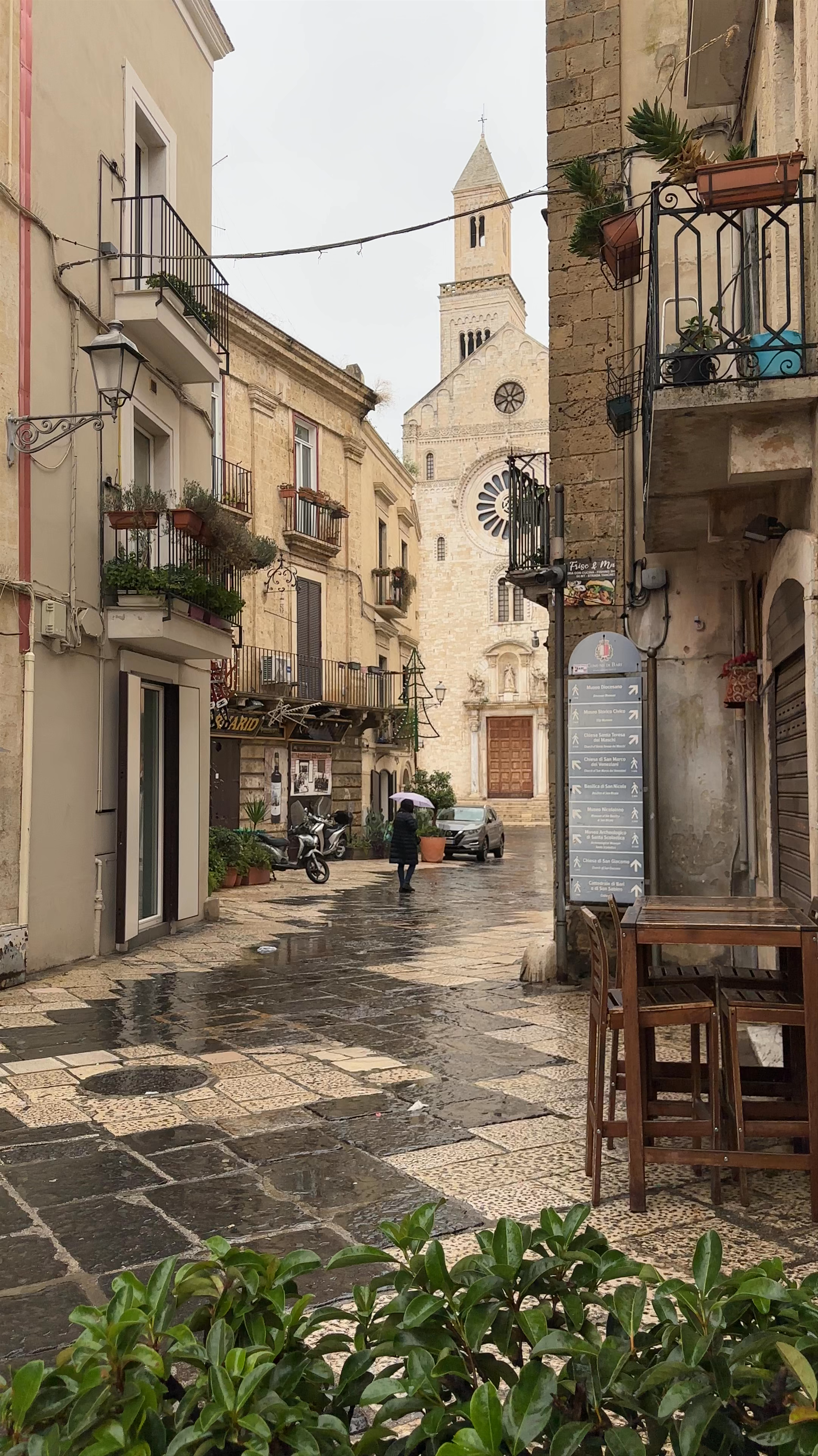 Peaceful Rainy Afternoon at Largo Albicocca, Bari