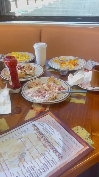 Waffle Farm - Food waste! Heavy toppings on waffles, charged extra for toppings that couldn't be consumed! Service rushed! - Breakfast & Brunch Near Me - Lincoln, California